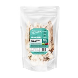 suszony gryzak dla psa ucho królicze z futrem w opakowaniu doypack