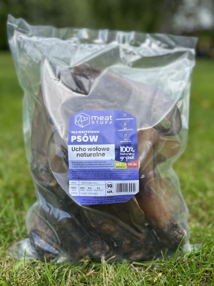 ucho wołowe naturalne gryzak dla psa