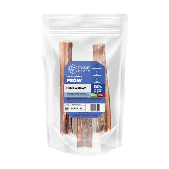 suszony gryzak dla psa penis wołowy 12cm w opakowaniu doypack