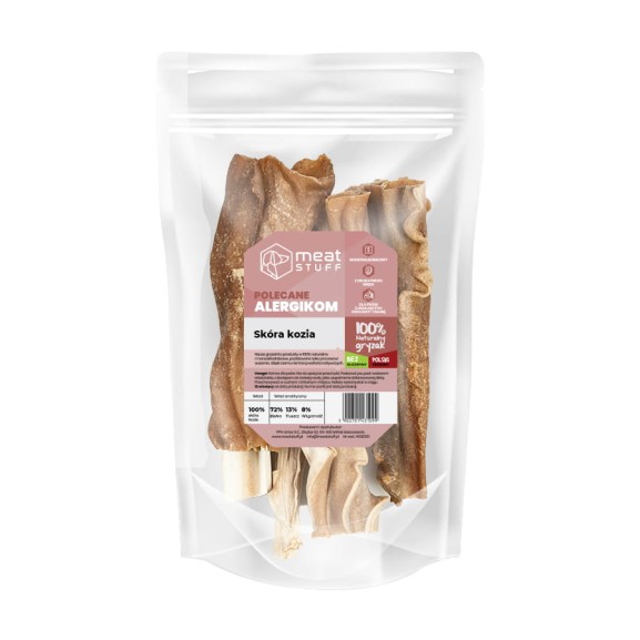 suszony gryzak dla psa skóra kozia w opakowaniu doypack